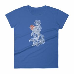 Koi Fish With Lotus Flowers Koi Fish Lovers Women's T-Shirt - Image 7