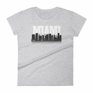 Miami Florida Skyline Silhouette and Reflection Women's T-Shirt - Image 7