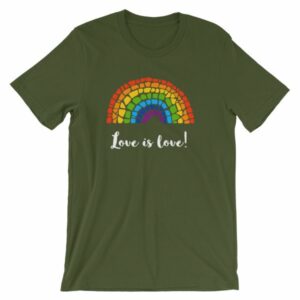 Pride Love is Love Mosaic Rainbow Pride Month T-Shirt - Image 6