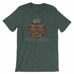 Papa Bear Grizzly Bear Daddy T-Shirt - Image 4