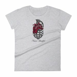Never Fearful Heart Hand Grenade Retro Art Women's T-Shirt - Image 8