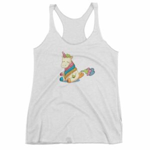 Cute Unicorn Farting Rainbow Clouds Funny Unicorn Women's tank top - Image 11