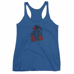 Grenade and Roses - Vintage Hand Grenade Tattoo Art Women's tank top - Image 8