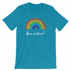 Pride Love is Love Mosaic Rainbow Pride Month T-Shirt - Image 14