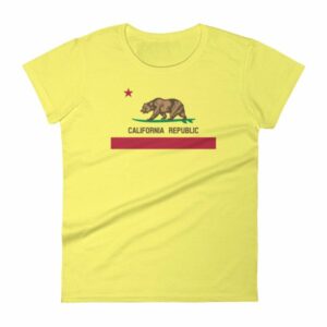 California Republic Surfing Bear State Flag Women's T-Shirt - Image 13