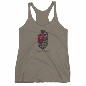 Never Fearful Heart Hand Grenade Retro Art Women's tank top - Image 6
