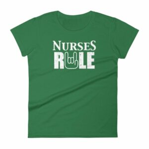Nurses Rule Rock On Hand Nurse Support Women's T-Shirt - Image 7