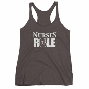 Nurses Rule Rock On Hand Nurse Support Women's tank top - Image 2