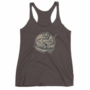 Surfing T-Rex Cool Surfing Dinosaur Women's tank top - Image 2