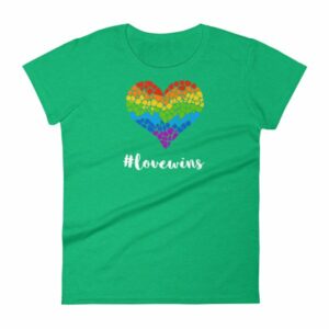 Pride Hashtag Love Wins Mosaic Rainbow Heart Pride Women's T-Shirt - Image 10