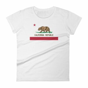 California Republic Surfing Bear State Flag Women's T-Shirt