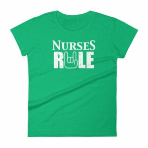 Nurses Rule Rock On Hand Nurse Support Women's T-Shirt - Image 9