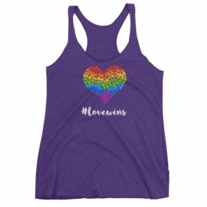 Pride Hashtag Love Wins Mosaic Rainbow Heart Pride Women's tank top - Image 7