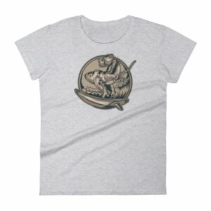 Surfing T-Rex Cool Surfing Dinosaur Women's T-Shirt - Image 7