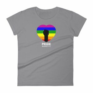 LGBT Pride Love Wins Rainbow Heart Pride Month Awareness Women's T-Shirt - Image 5