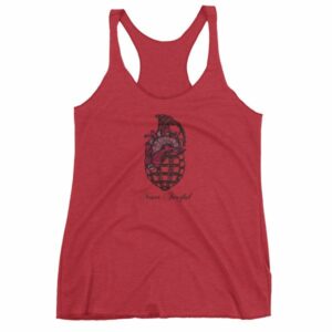 Never Fearful Heart Hand Grenade Retro Art Women's tank top - Image 12