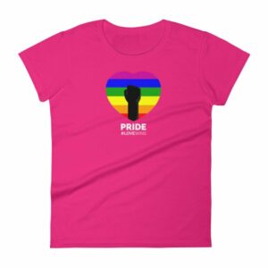 LGBT Pride Love Wins Rainbow Heart Pride Month Awareness Women's T-Shirt - Image 15