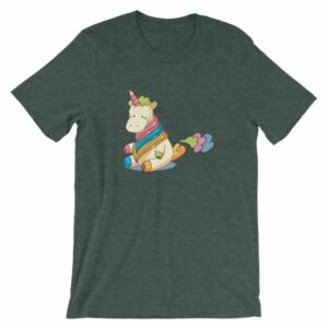 Cute Unicorn Farting Rainbow Clouds Funny Unicorn T-Shirt - Image 4