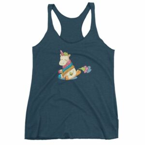 Cute Unicorn Farting Rainbow Clouds Funny Unicorn Women's tank top - Image 3