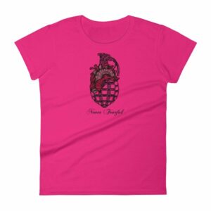 Never Fearful Heart Hand Grenade Retro Art Women's T-Shirt - Image 17