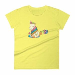Cute Unicorn Farting Rainbow Clouds Funny Unicorn Women's T-Shirt - Image 13