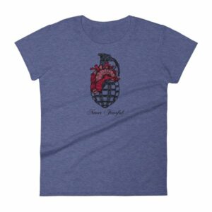 Never Fearful Heart Hand Grenade Retro Art Women's T-Shirt - Image 7