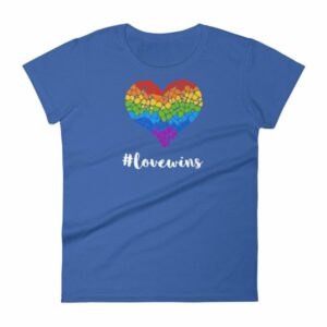 Pride Hashtag Love Wins Mosaic Rainbow Heart Pride Women's T-Shirt - Image 9