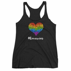 Pride Hashtag Love Wins Mosaic Rainbow Heart Pride Women's tank top