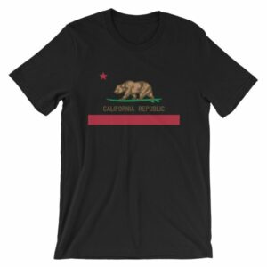 California Republic Surfing Bear State Flag T-Shirt