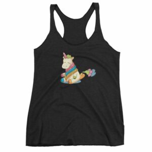Cute Unicorn Farting Rainbow Clouds Funny Unicorn Women's tank top