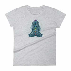 Meditating Lotus Asana Seven Chakras Meditation Yoga Women's T-Shirt - Image 7