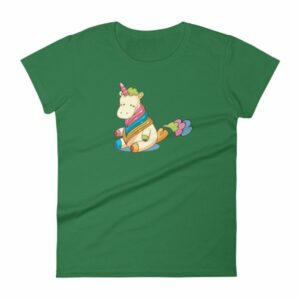 Cute Unicorn Farting Rainbow Clouds Funny Unicorn Women's T-Shirt - Image 9