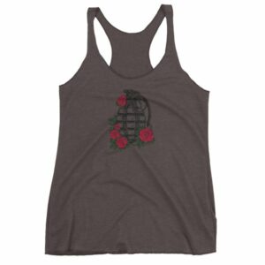 Grenade and Roses - Vintage Hand Grenade Tattoo Art Women's tank top - Image 2