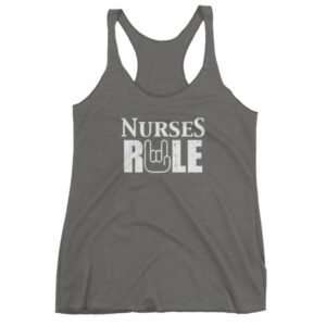 Nurses Rule Rock On Hand Nurse Support Women's tank top - Image 4