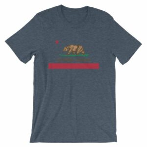 California Republic Surfing Bear State Flag T-Shirt - Image 7