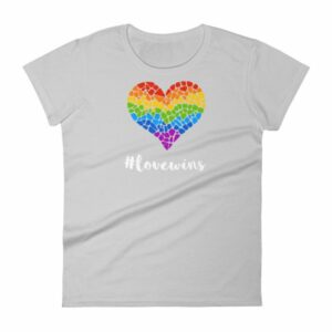 Pride Hashtag Love Wins Mosaic Rainbow Heart Pride Women's T-Shirt - Image 11