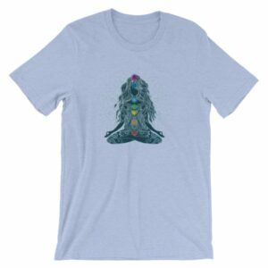 Meditating Lotus Asana Seven Chakras Meditation Yoga T-Shirt - Image 11