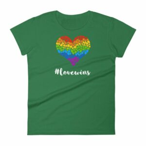 Pride Hashtag Love Wins Mosaic Rainbow Heart Pride Women's T-Shirt - Image 8