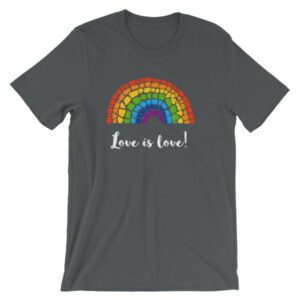Pride Love is Love Mosaic Rainbow Pride Month T-Shirt - Image 7