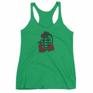 Grenade and Roses - Vintage Hand Grenade Tattoo Art Women's tank top - Image 9