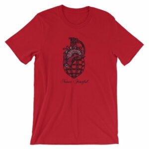 Never Fearful Heart Hand Grenade Retro Art T-Shirt - Image 14