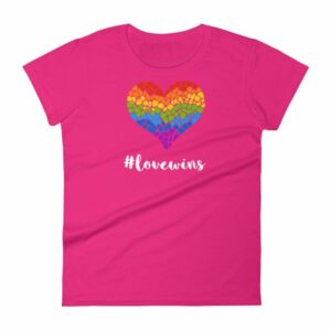 Pride Hashtag Love Wins Mosaic Rainbow Heart Pride Women's T-Shirt - Image 16