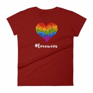 Pride Hashtag Love Wins Mosaic Rainbow Heart Pride Women's T-Shirt - Image 14