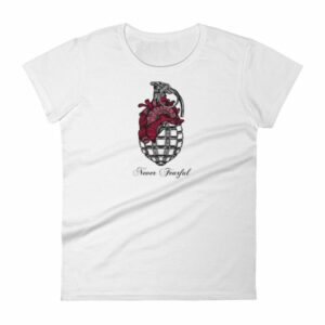 Never Fearful Heart Hand Grenade Retro Art Women's T-Shirt