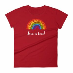Pride Love is Love Mosaic Rainbow Pride Month Women's T-Shirt - Image 17