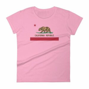 California Republic Surfing Bear State Flag Women's T-Shirt - Image 16
