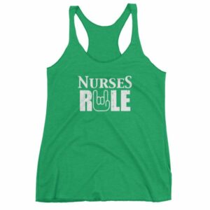 Nurses Rule Rock On Hand Nurse Support Women's tank top - Image 10