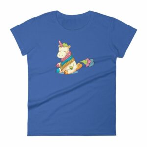 Cute Unicorn Farting Rainbow Clouds Funny Unicorn Women's T-Shirt - Image 10
