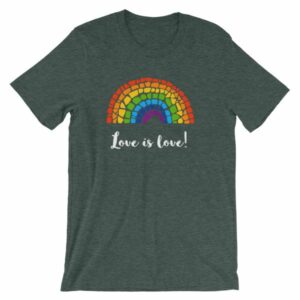 Pride Love is Love Mosaic Rainbow Pride Month T-Shirt - Image 4