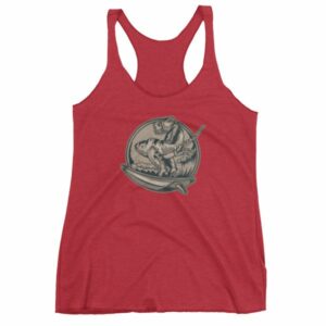 Surfing T-Rex Cool Surfing Dinosaur Women's tank top - Image 12